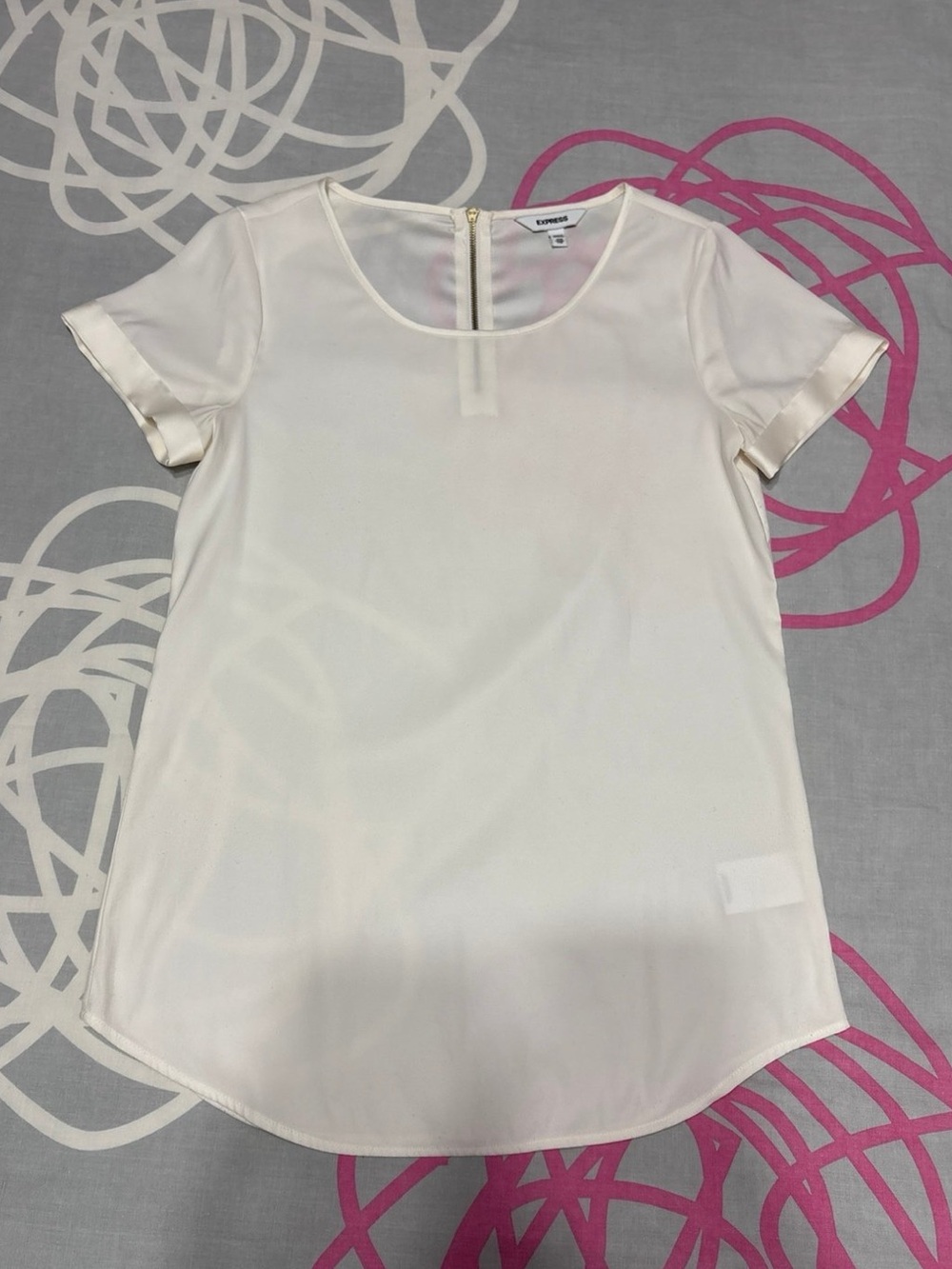 Express White Short Sleeve Blouse